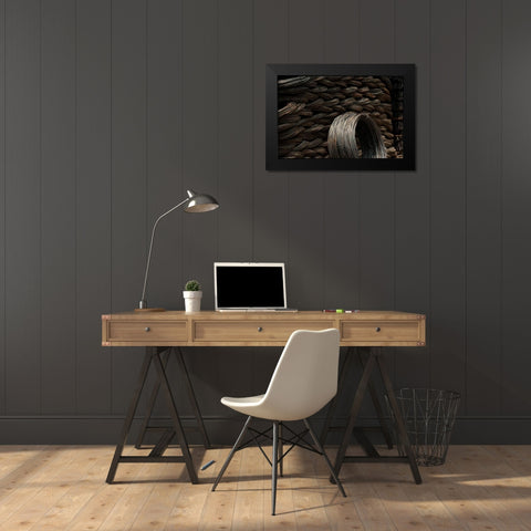 Steel Wire Detail Black Modern Wood Framed Art Print by Berzel, Erin