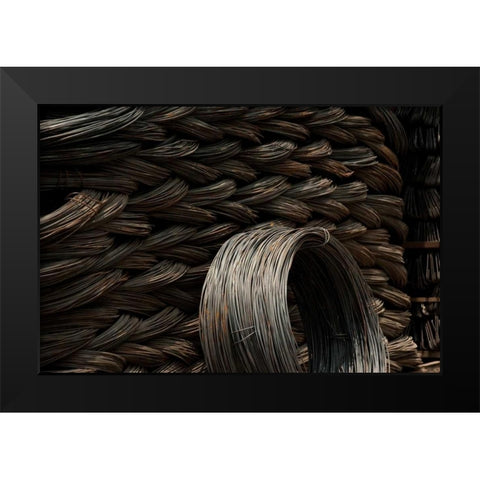 Steel Wire Detail Black Modern Wood Framed Art Print by Berzel, Erin