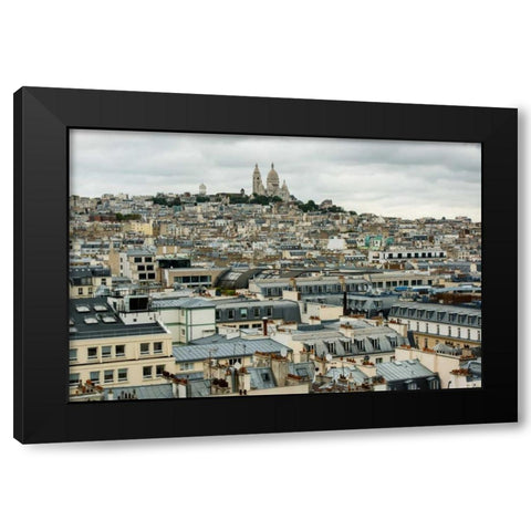 Paris Rooftops II Black Modern Wood Framed Art Print with Double Matting by Berzel, Erin