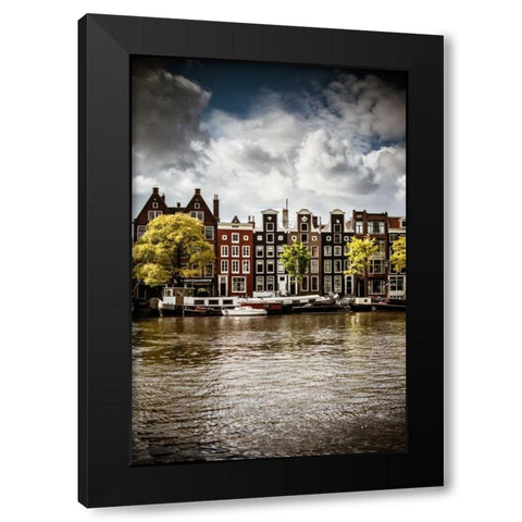 Amsterdam Canal I Black Modern Wood Framed Art Print with Double Matting by Berzel, Erin