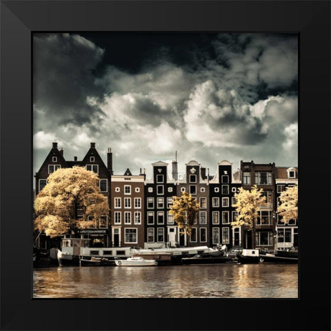 Amsterdam Canal II Black Modern Wood Framed Art Print by Berzel, Erin