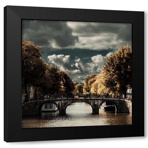 Amsterdam Bridge I Black Modern Wood Framed Art Print by Berzel, Erin