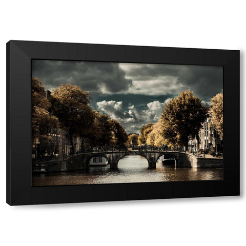 Amsterdam Bridge II Black Modern Wood Framed Art Print with Double Matting by Berzel, Erin
