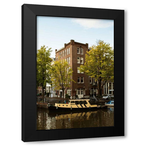 Amsterdam Singel Canal II Black Modern Wood Framed Art Print with Double Matting by Berzel, Erin