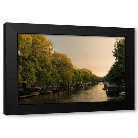 Amsterdam Singel Canal III Black Modern Wood Framed Art Print by Berzel, Erin