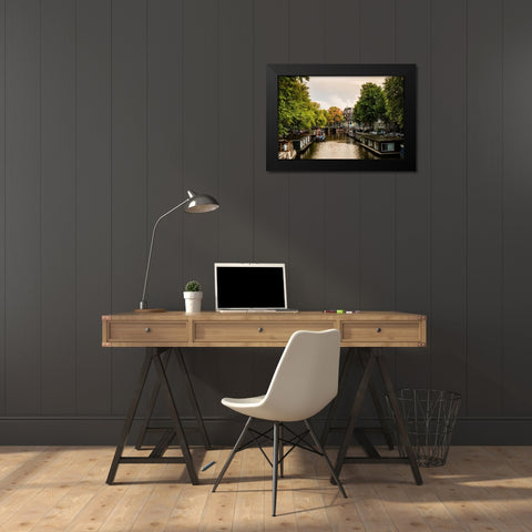 Amsterdam Singel Canal IV Black Modern Wood Framed Art Print by Berzel, Erin