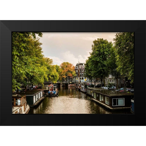 Amsterdam Singel Canal IV Black Modern Wood Framed Art Print by Berzel, Erin