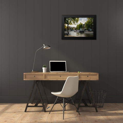 Amsterdam Canal III Black Modern Wood Framed Art Print by Berzel, Erin