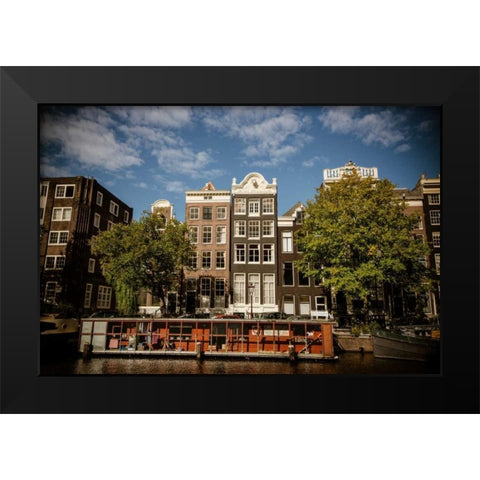 Amsterdam Canal Houses I Black Modern Wood Framed Art Print by Berzel, Erin