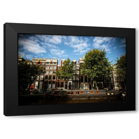 Amsterdam Canal Houses II Black Modern Wood Framed Art Print with Double Matting by Berzel, Erin