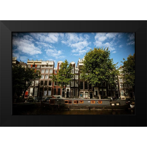 Amsterdam Canal Houses II Black Modern Wood Framed Art Print by Berzel, Erin