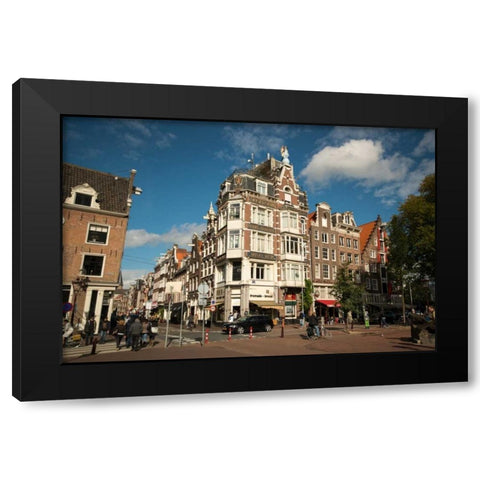 Amsterdam Haarlem District Black Modern Wood Framed Art Print with Double Matting by Berzel, Erin