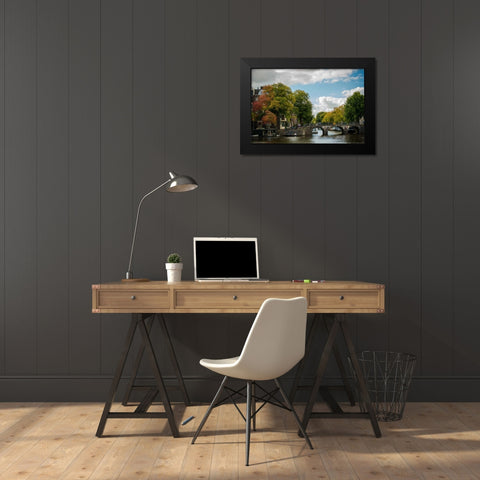 Autumn in Amsterdam Black Modern Wood Framed Art Print by Berzel, Erin