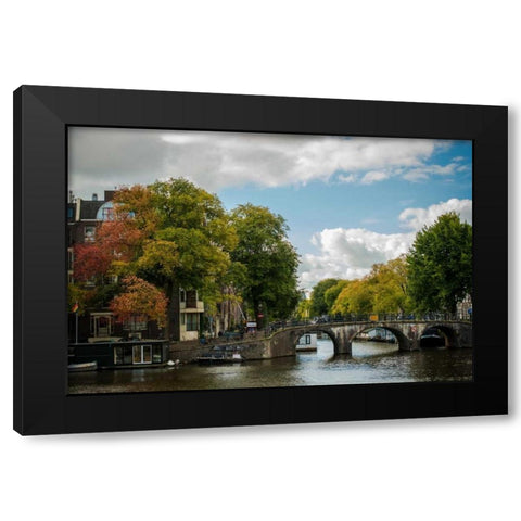 Autumn in Amsterdam Black Modern Wood Framed Art Print with Double Matting by Berzel, Erin