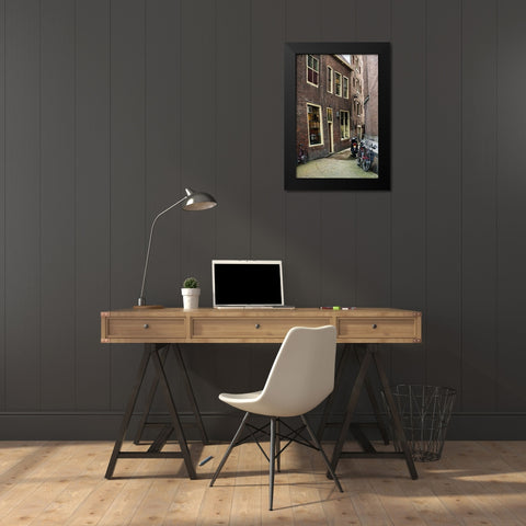 Old Centre Amsterdam Black Modern Wood Framed Art Print by Berzel, Erin