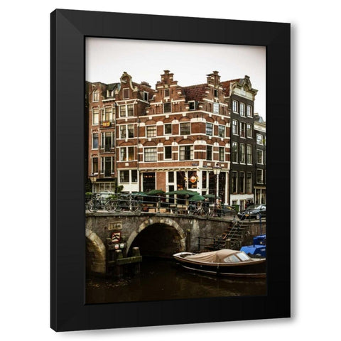 Brouwersgacht and Prinsengracht Black Modern Wood Framed Art Print by Berzel, Erin