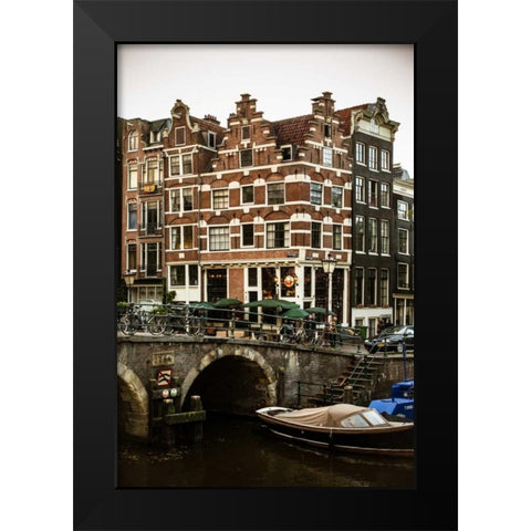Brouwersgacht and Prinsengracht Black Modern Wood Framed Art Print by Berzel, Erin