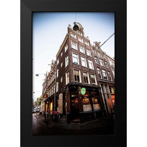 Zeedijk Centrum Black Modern Wood Framed Art Print by Berzel, Erin