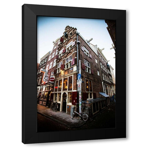 Amsterdam Nieuwebrugsteeg Black Modern Wood Framed Art Print with Double Matting by Berzel, Erin