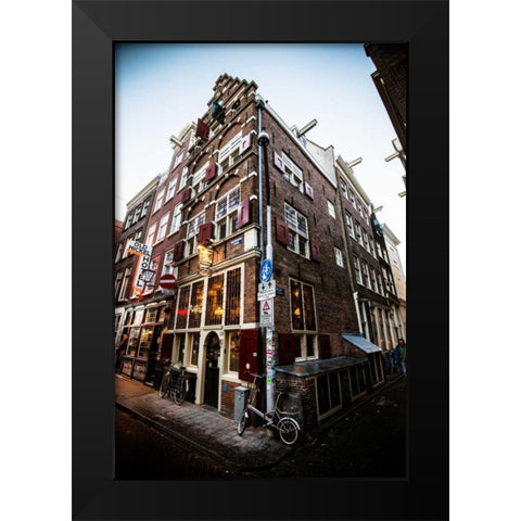 Amsterdam Nieuwebrugsteeg Black Modern Wood Framed Art Print by Berzel, Erin