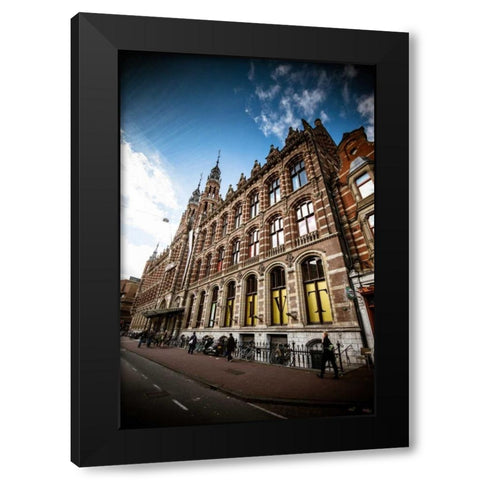 Amsterdam Brick Facade Black Modern Wood Framed Art Print by Berzel, Erin