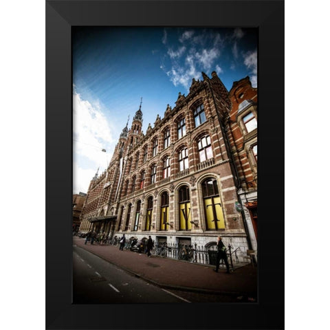 Amsterdam Brick Facade Black Modern Wood Framed Art Print by Berzel, Erin