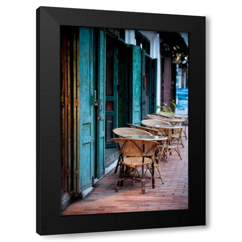 Colorful Cafe Black Modern Wood Framed Art Print with Double Matting by Berzel, Erin
