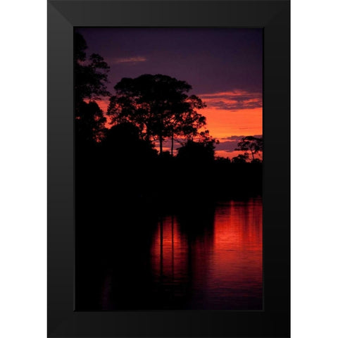 Angkor Sunset II Black Modern Wood Framed Art Print by Berzel, Erin