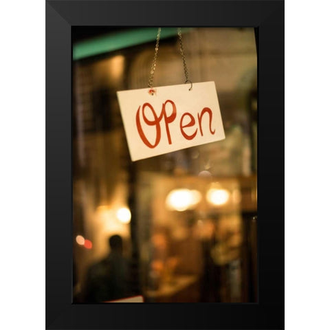 Amsterdam Cafe Signs Black Modern Wood Framed Art Print by Berzel, Erin