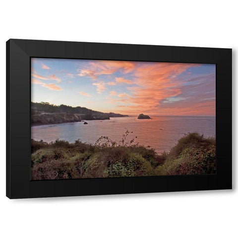 Little River Sunrise Black Modern Wood Framed Art Print with Double Matting by Crane, Rita