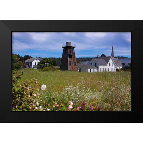 Village Meadow I Black Modern Wood Framed Art Print by Crane, Rita