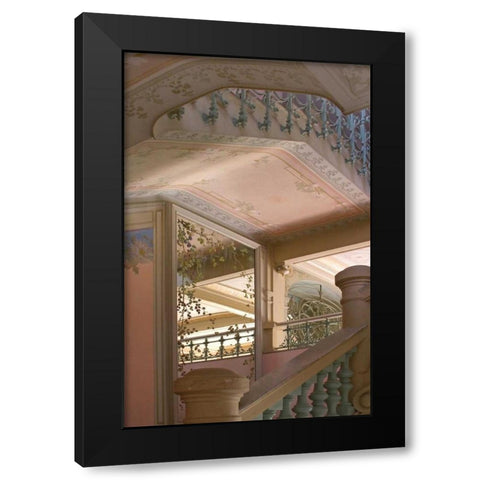 Belle Epoque I Black Modern Wood Framed Art Print with Double Matting by Crane, Rita