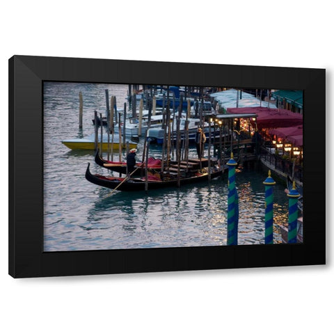 Evening Gondoliers I Black Modern Wood Framed Art Print with Double Matting by Crane, Rita