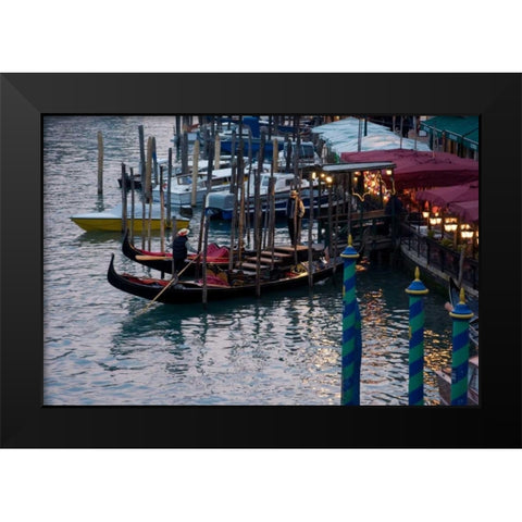 Evening Gondoliers I Black Modern Wood Framed Art Print by Crane, Rita