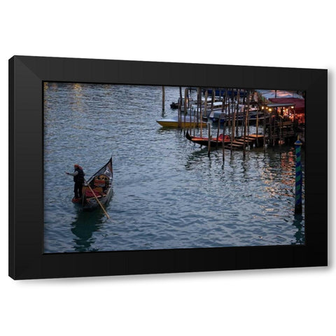Evening Gondoliers IV Black Modern Wood Framed Art Print with Double Matting by Crane, Rita