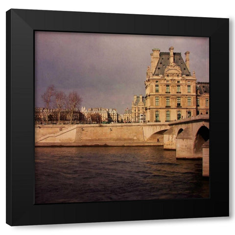 The Louvre Paris I Black Modern Wood Framed Art Print with Double Matting by Crane, Rita