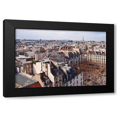 Paris Rooftops III Black Modern Wood Framed Art Print with Double Matting by Crane, Rita