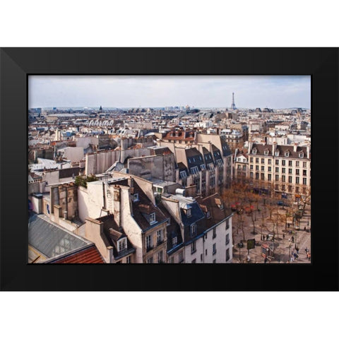 Paris Rooftops III Black Modern Wood Framed Art Print by Crane, Rita