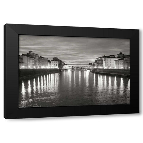 Ponte Vecchio I Black Modern Wood Framed Art Print with Double Matting by Crane, Rita