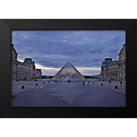 Pyramid at the Louvre III Black Modern Wood Framed Art Print by Crane, Rita
