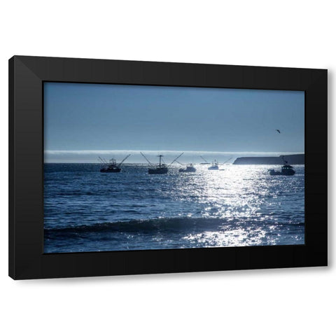Fishing Boats I Black Modern Wood Framed Art Print by Crane, Rita