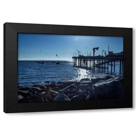 Fishing Boats II Black Modern Wood Framed Art Print by Crane, Rita
