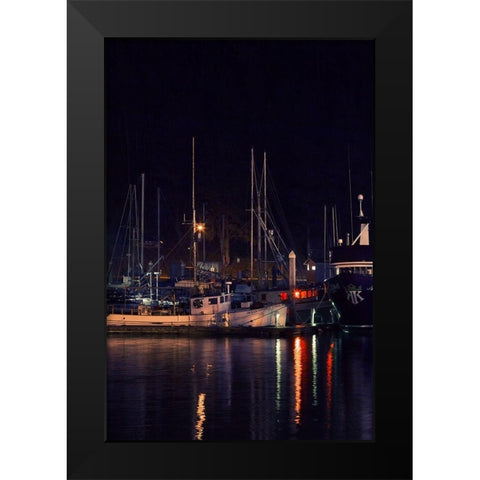 Harbor Lights I Black Modern Wood Framed Art Print by Crane, Rita