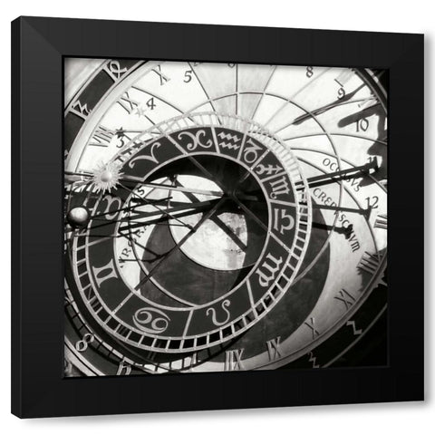 Prague Clock II Black Modern Wood Framed Art Print by Christensen, Jim