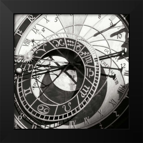 Prague Clock II Black Modern Wood Framed Art Print by Christensen, Jim
