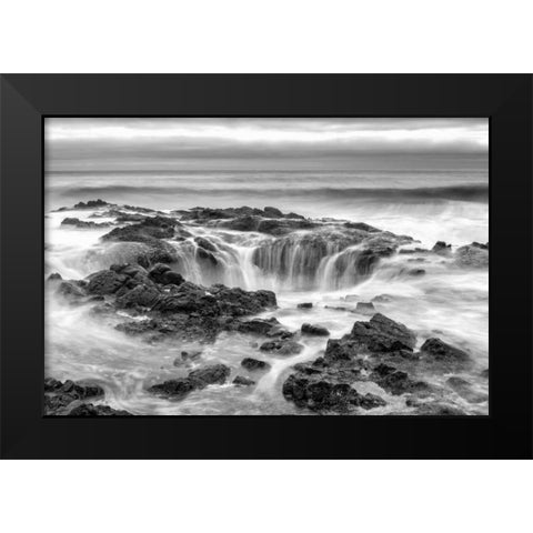Thors Well BW Black Modern Wood Framed Art Print by Hellmann, Stan