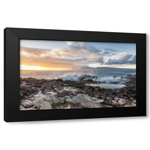 West Maui Sunset Black Modern Wood Framed Art Print by Hellmann, Stan