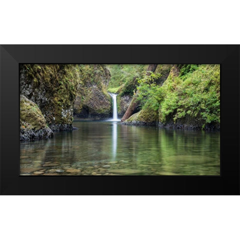 Punchbowl Falls Black Modern Wood Framed Art Print by Hellmann, Stan
