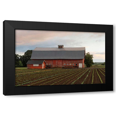 Mt. Angel Barn Black Modern Wood Framed Art Print by Hellmann, Stan