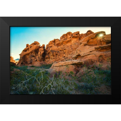 Valley of Fire II Black Modern Wood Framed Art Print by Hellmann, Stan